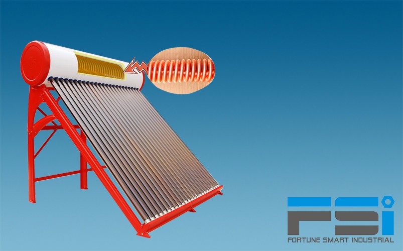 Copper Coiling Finned Tubes Solar Water Heater1